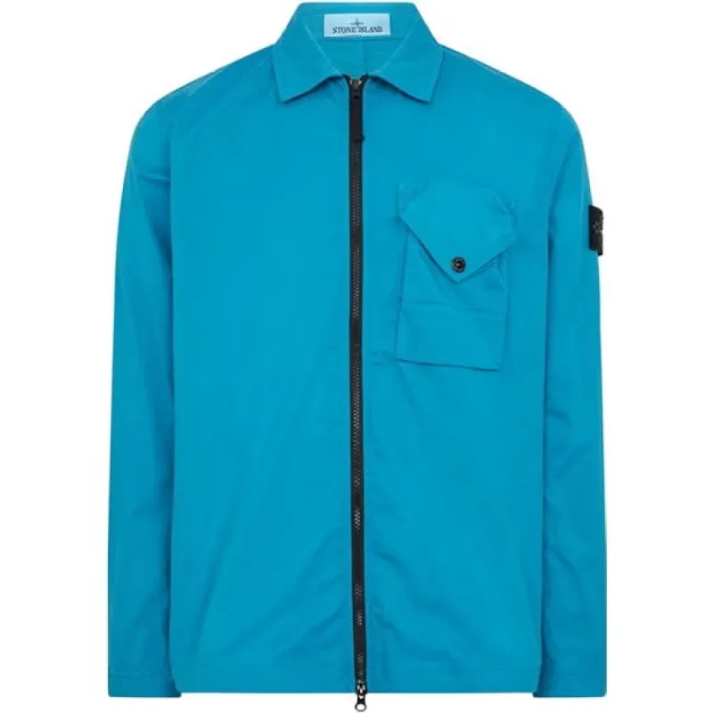Stone Island SUPIMA Overshirt Turchese sold by Klay UK