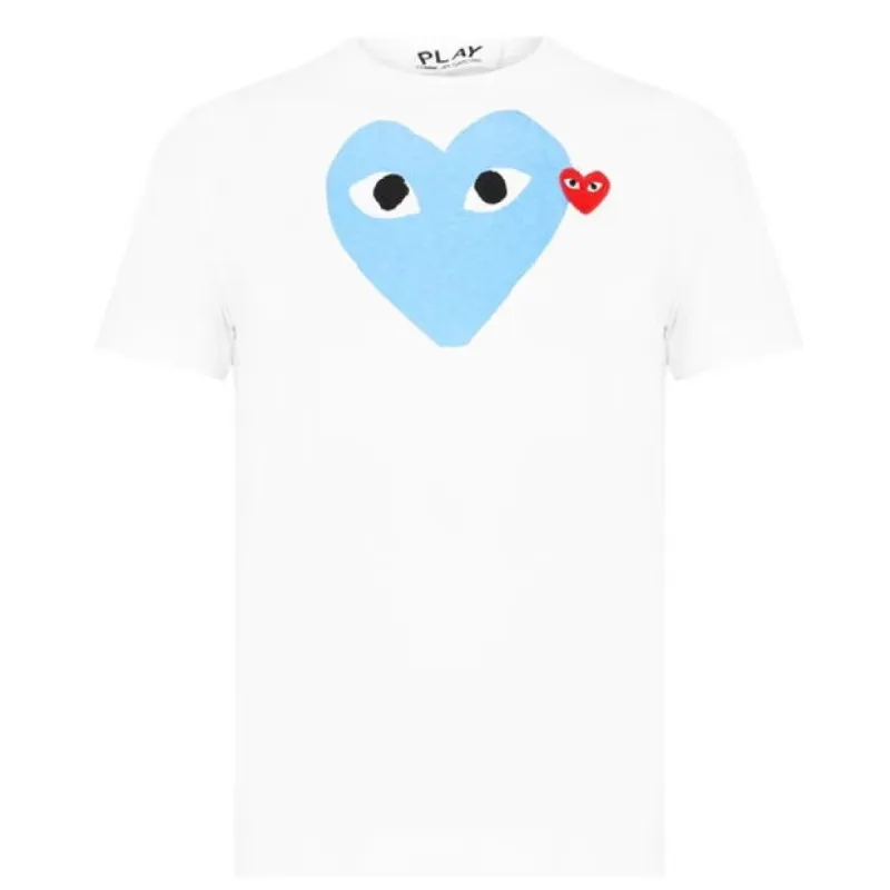 Comme Des Garçons Play Logo T Shirt Blue sold by Klay UK