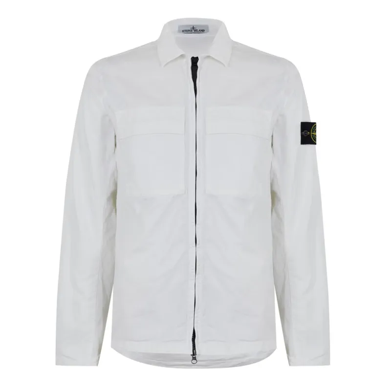 Stone Island Twill Overshirt White sold by Klay UK
