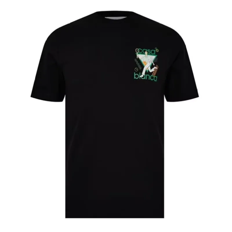 Casablanca Tennis Club T Shirt Black | Parallel
