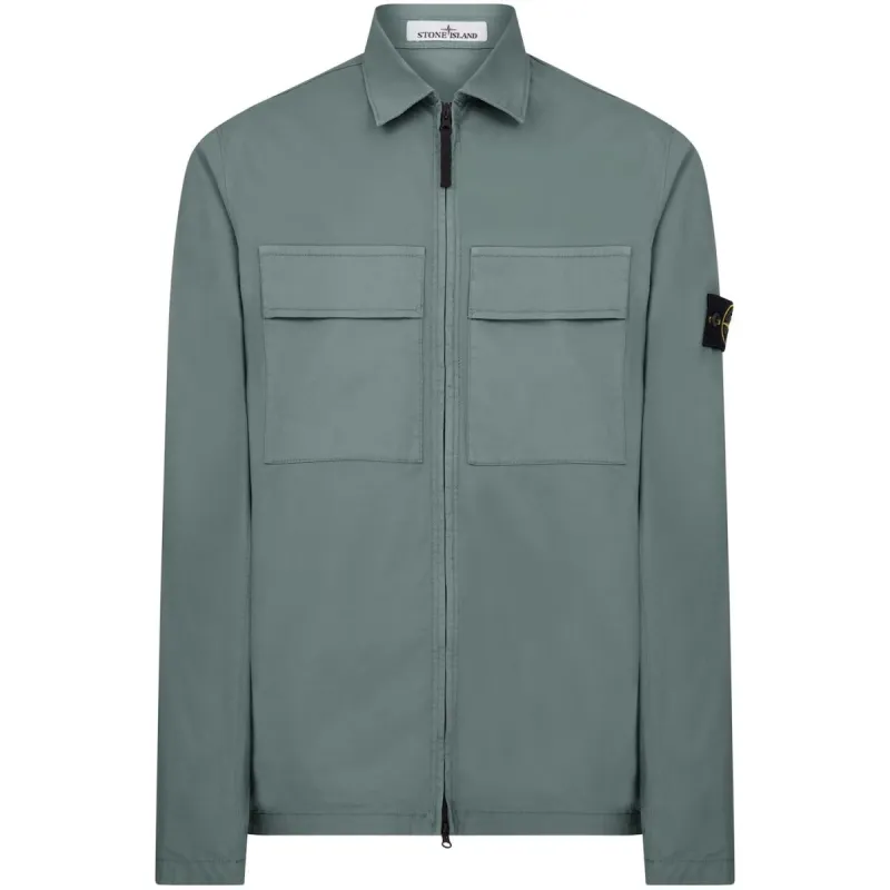 Stone Island Twill Overshirt Sky sold by Klay UK