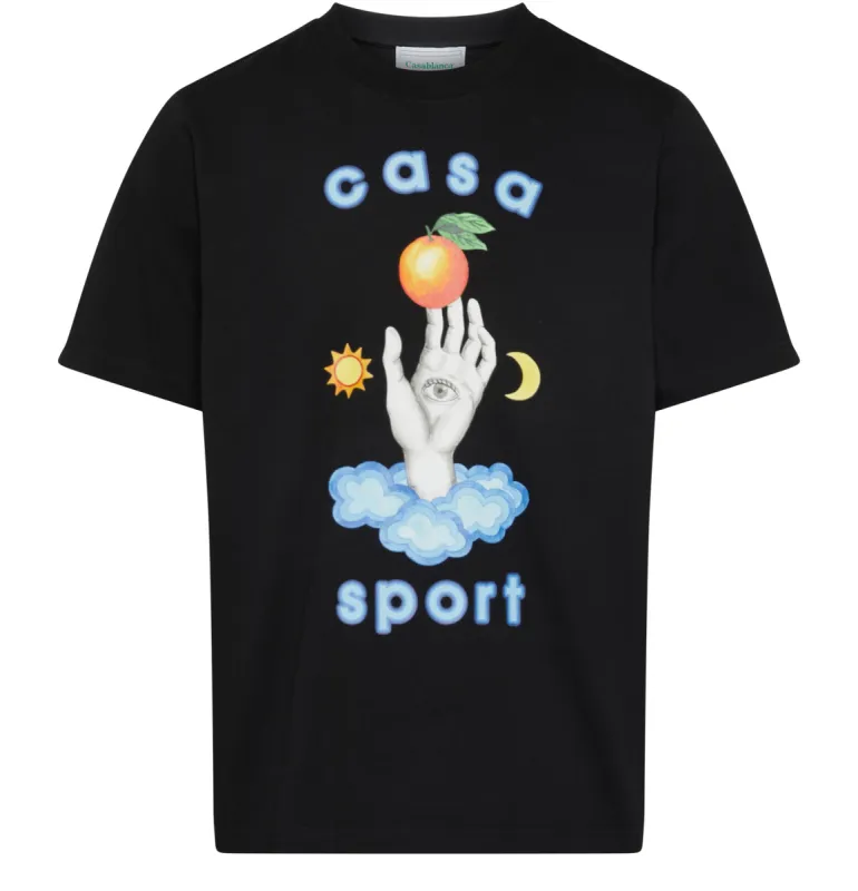 Casablanca Talisman T Shirt Black sold by Klay UK
