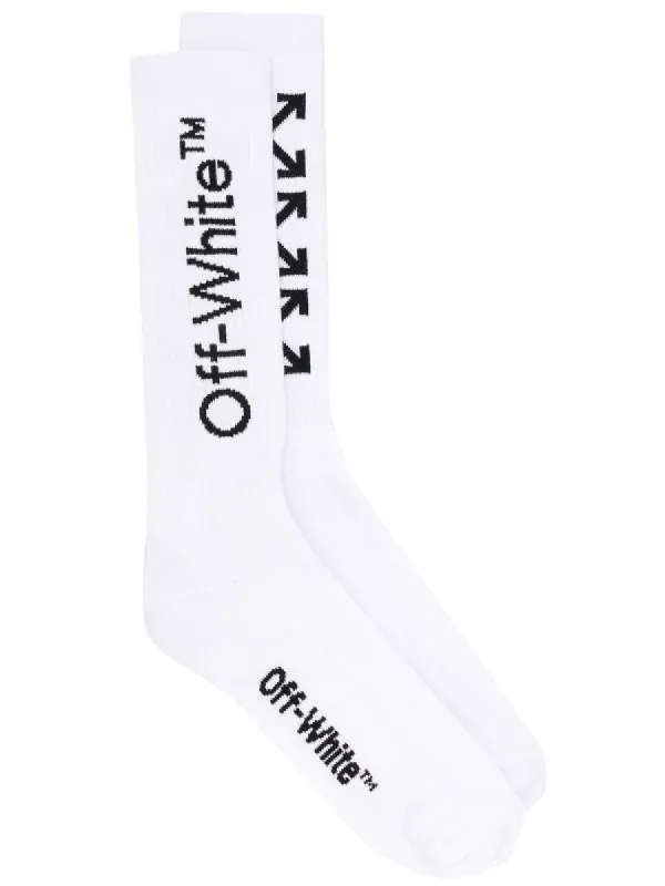 Off White Logo Socks White sold by Klay UK
