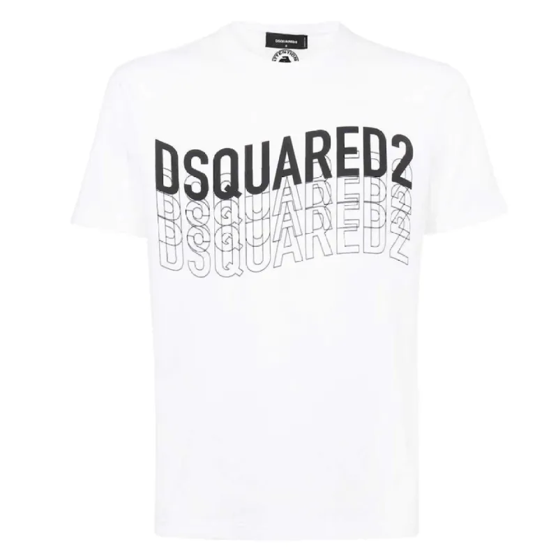DSquared2 Wave Logo T-Shirt White sold by Klay UK