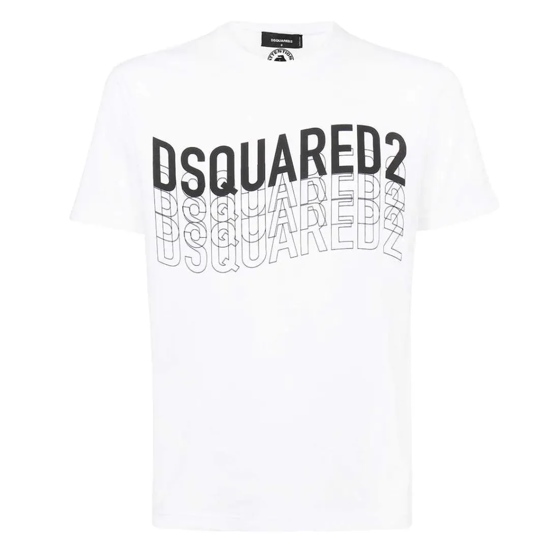 DSquared2 Wave Logo T-Shirt White sold by Klay UK