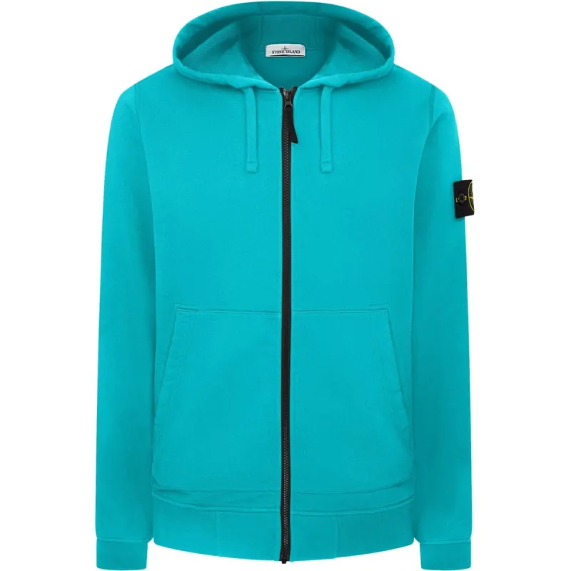 Stone Island Zip Hoodie Aqua Blue sold by Klay UK