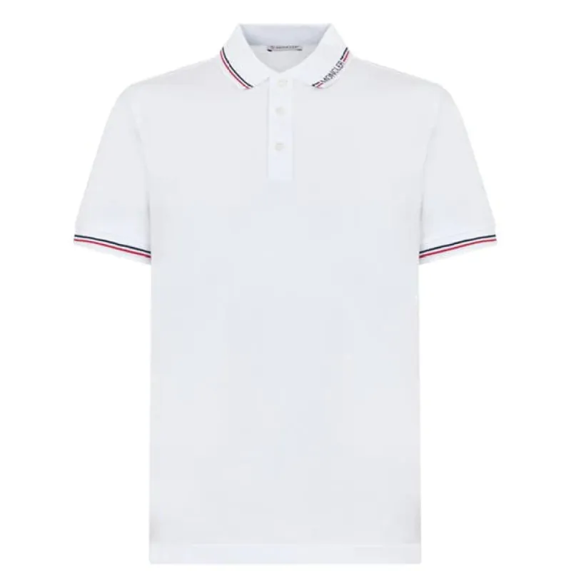 Moncler Trim Logo Polo White sold by Klay UK