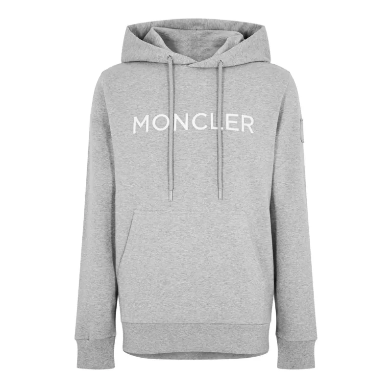 Moncler Text Logo Hoodie Grey sold by Klay UK