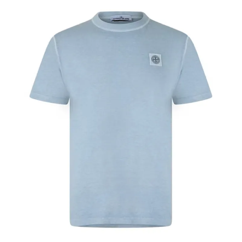 Stone Island Garment Dyed Logo T Shirt Sky sold by Klay UK