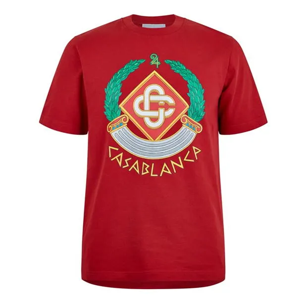 Casablanca Casa Crest T Shirt Red sold by Klay UK