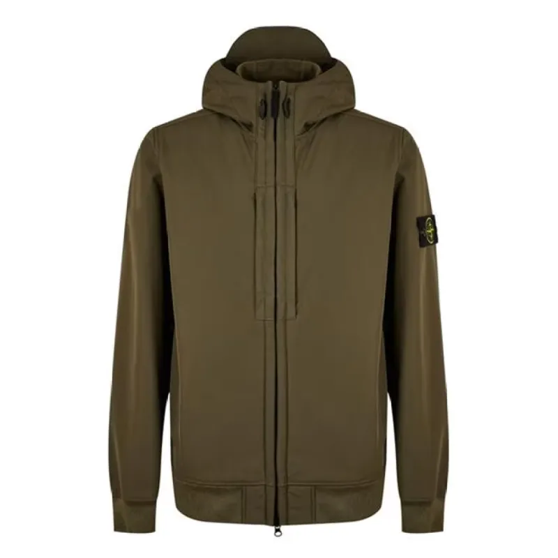 Stone Island Hooded Soft Shell Jacket Olive sold by Klay UK