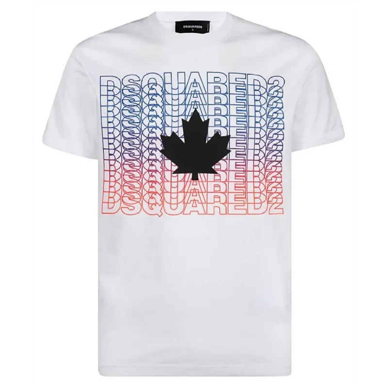 DSquared2 Multi Logo Maple T-Shirt White sold by Klay UK