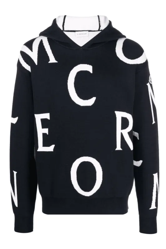 Moncler Letter Logo Hoodie Black sold by Klay UK