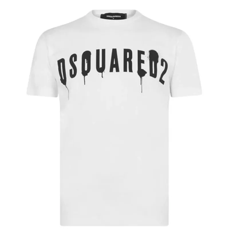 DSquared2 Paint Logo T Shirt White sold by Klay UK