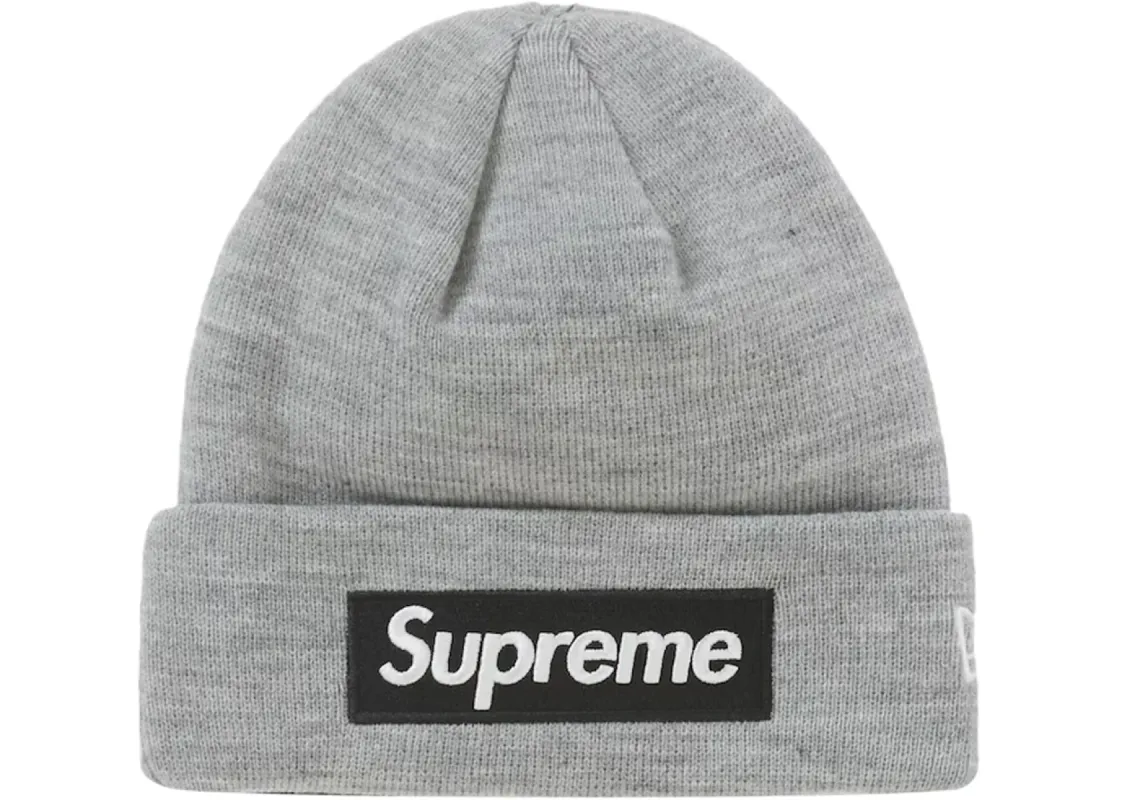 Supreme Box Logo Beanie Wool Hat Grey sold by Klay UK