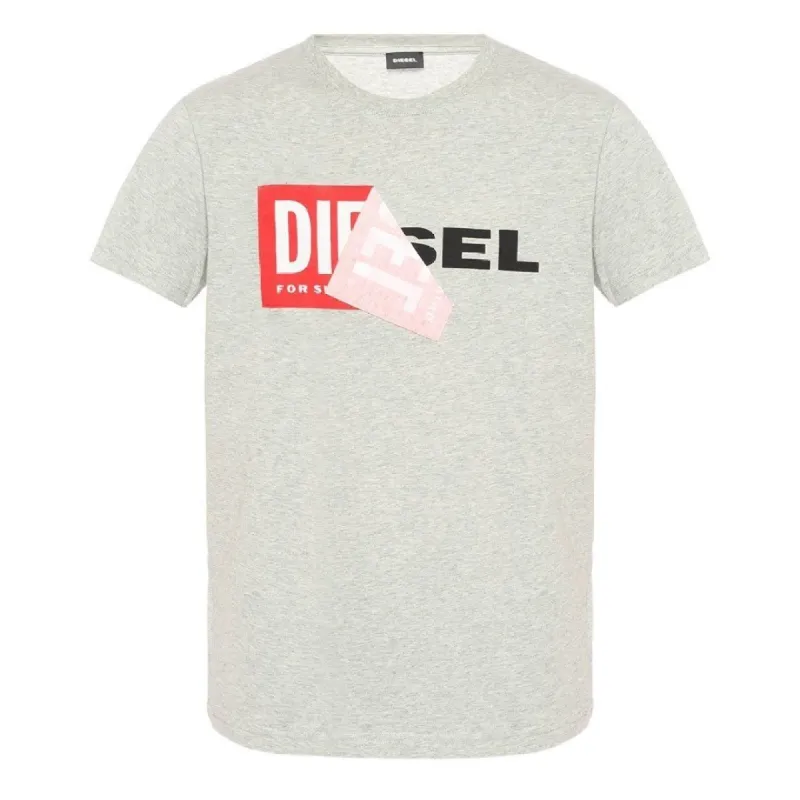 Diesel Peel Logo T Shirt Grey sold by Klay UK