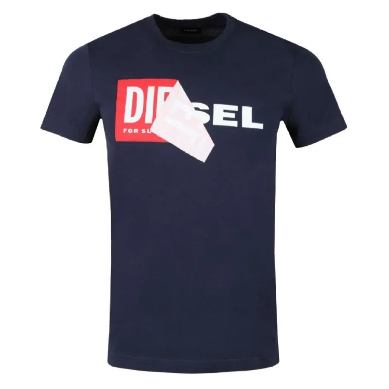 Diesel Peel Logo T Shirt Navy sold by Klay UK