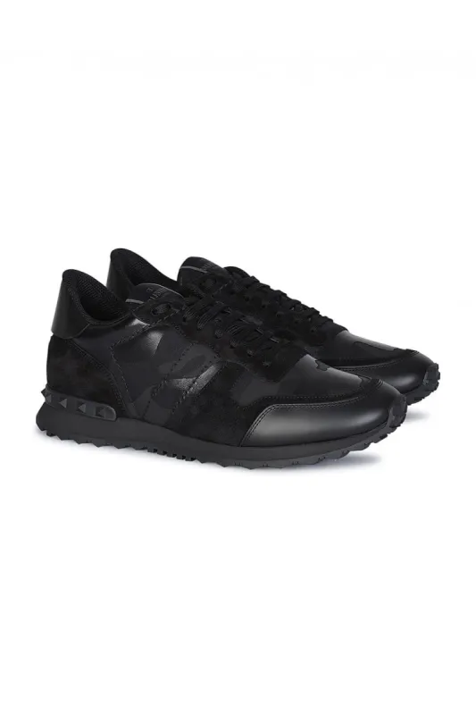 Valentino Camo Rockrunner Trainers Black made by Klay UK