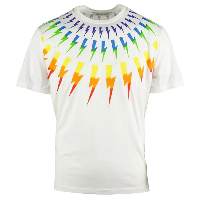 Neil Barrett Multi Lightning T-Shirt White sold by Klay UK