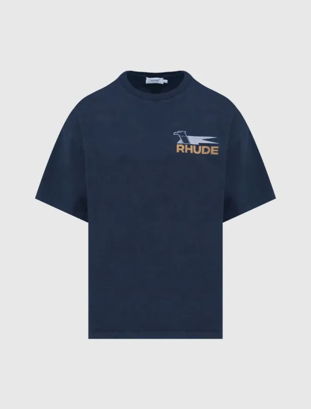 Rhude Eagle T Shirt Navy sold by Klay UK