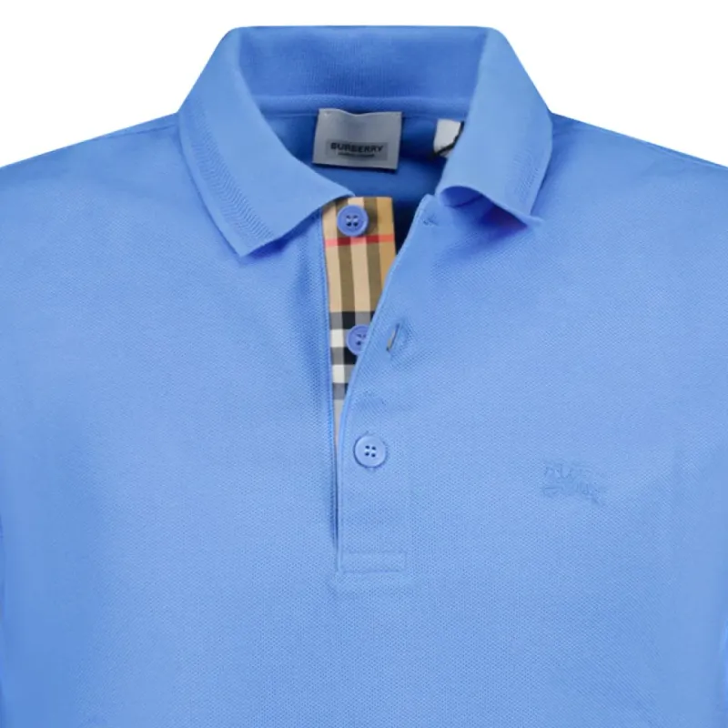Burberry Eddie Long Sleeve Polo Bright Blue sold by Klay UK