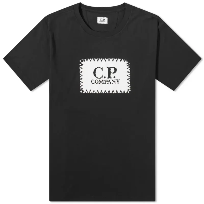 CP Company Block Logo T Shirt Black sold by Klay UK