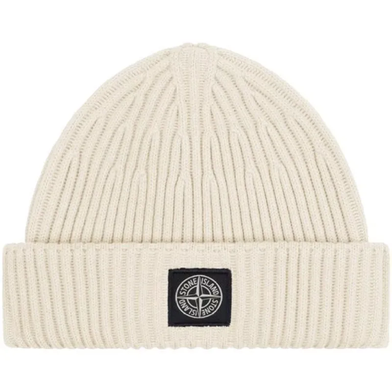 Stone Island Wool Hat Cream sold by Klay UK