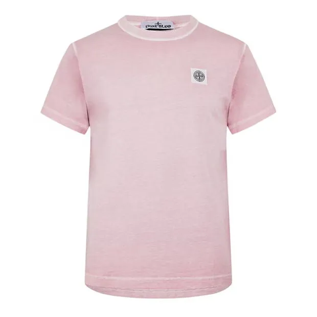 Stone Island Garment Dyed Logo T Shirt Pink sold by Klay UK