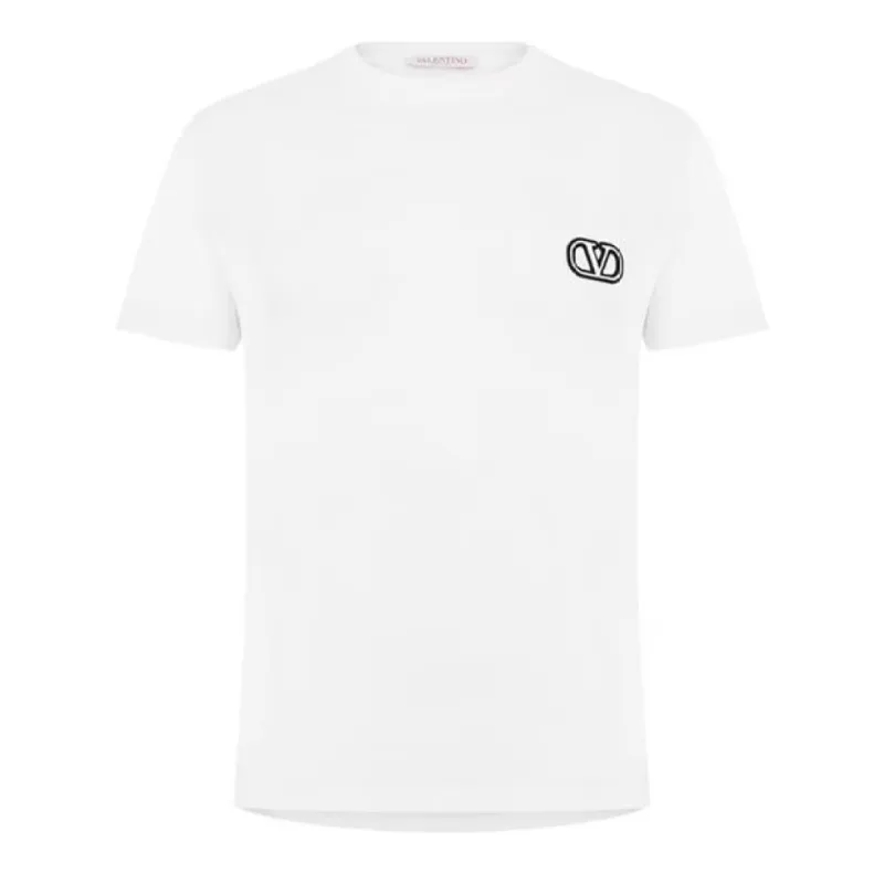 Valentino V Logo T Shirt White sold by Klay UK