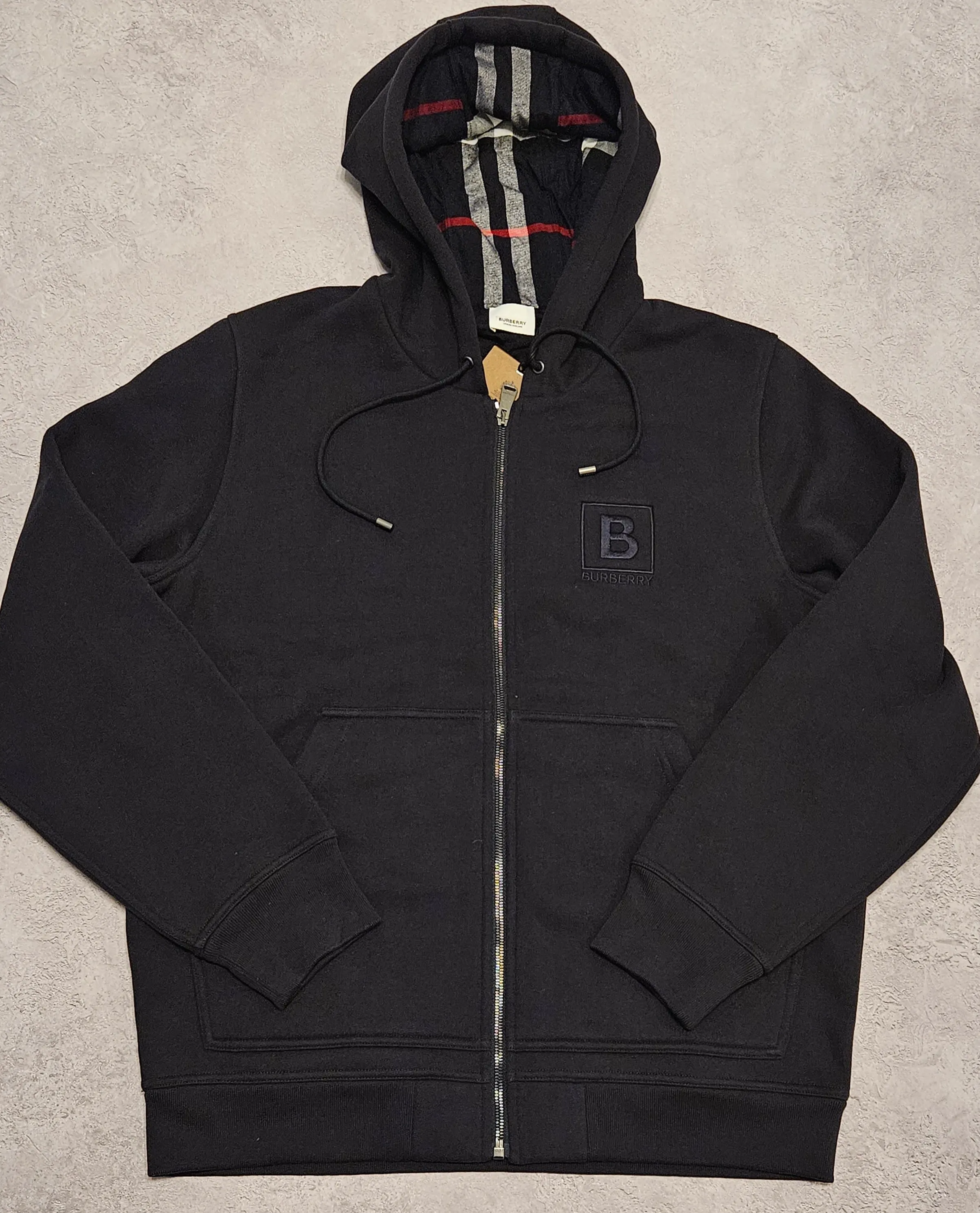 Burberry Check Zip Hoodie Navy sold by Klay UK