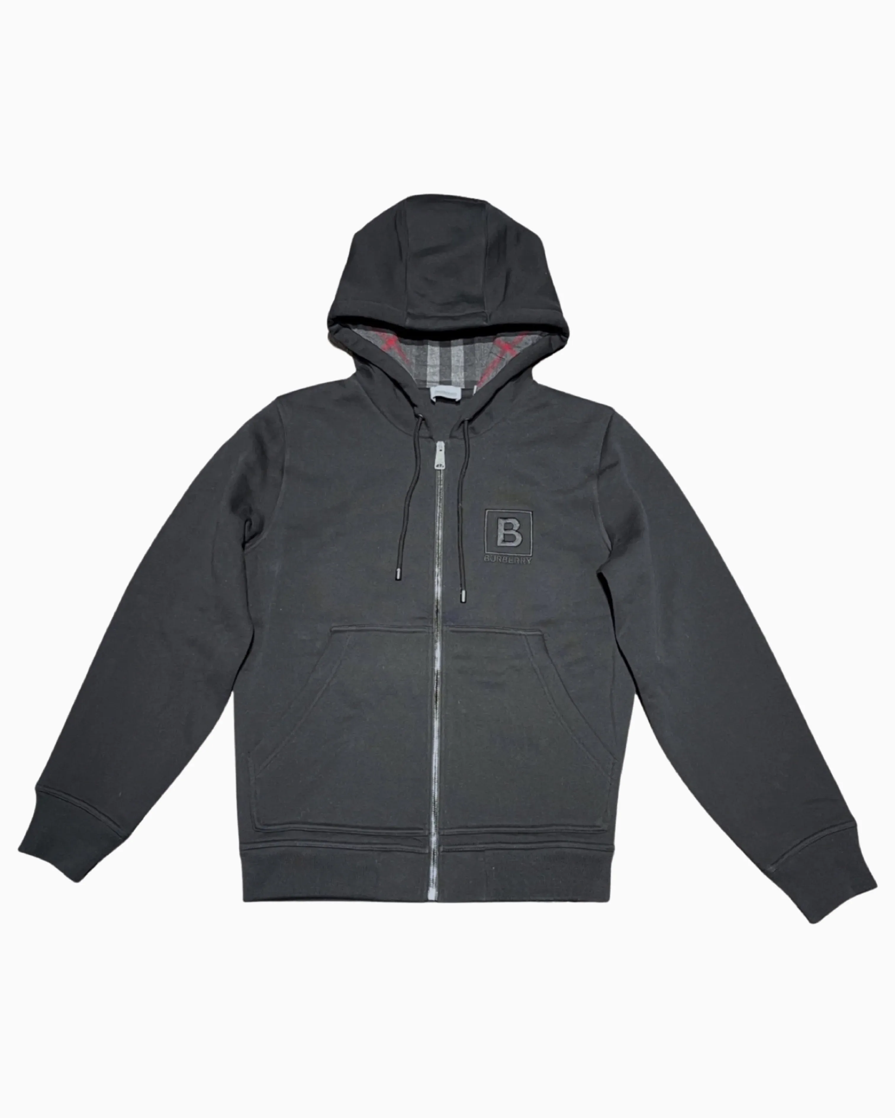 Burberry Check Zip Hoodie Charcoal sold by Klay UK
