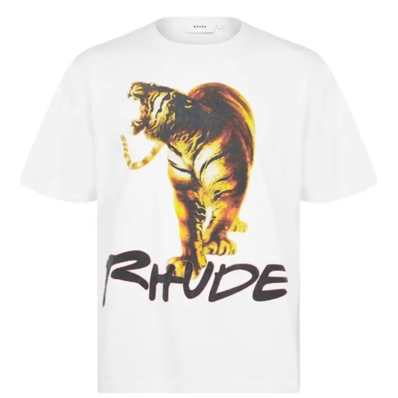 Rhude Tiger Card T Shirt White sold by Klay UK