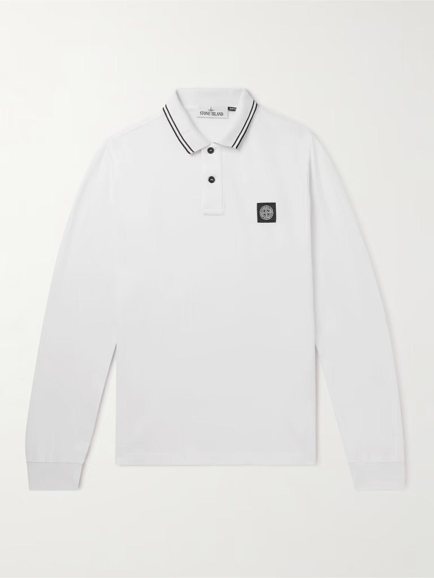 Stone Island Long Sleeve Polo T Shirt White sold by Klay UK