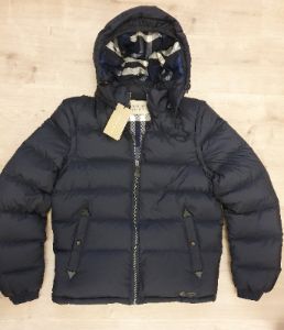 Burberry Check Detachable Sleeve Hooded Puffer Jacket Black