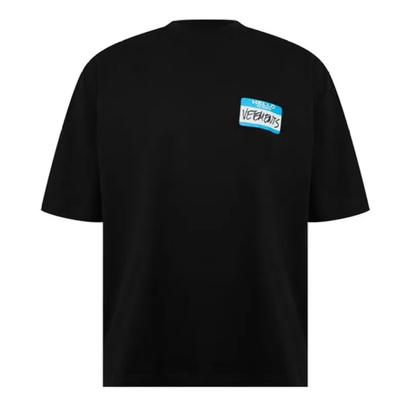 Vetements Vete Name T Shirt Black sold by Klay UK