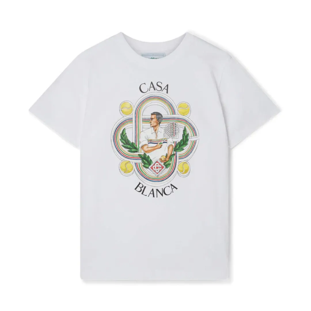 Casablanca Le Joueur T Shirt White sold by Klay UK