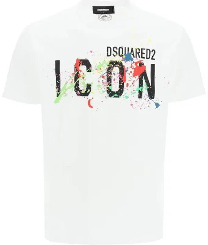 DSquared2 Icon Paint T-Shirt White sold by Klay UK