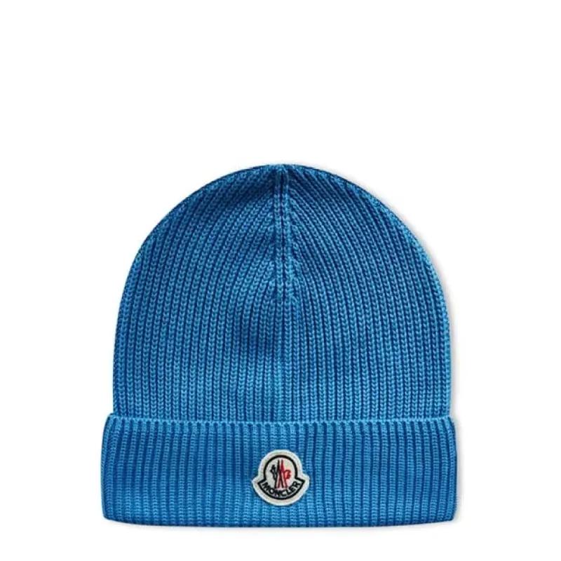 Moncler Classic Logo Wool Hat Sky Blue sold by Klay UK