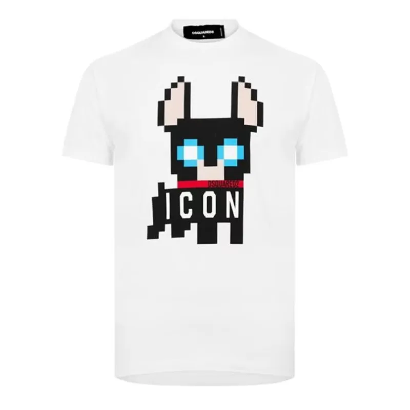DSquared2 Icon Outline T-Shirt White sold by Klay UK