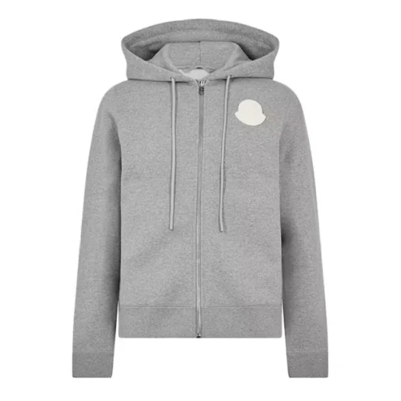 Moncler Logo Zip Hoodie Grey sold by Klay UK
