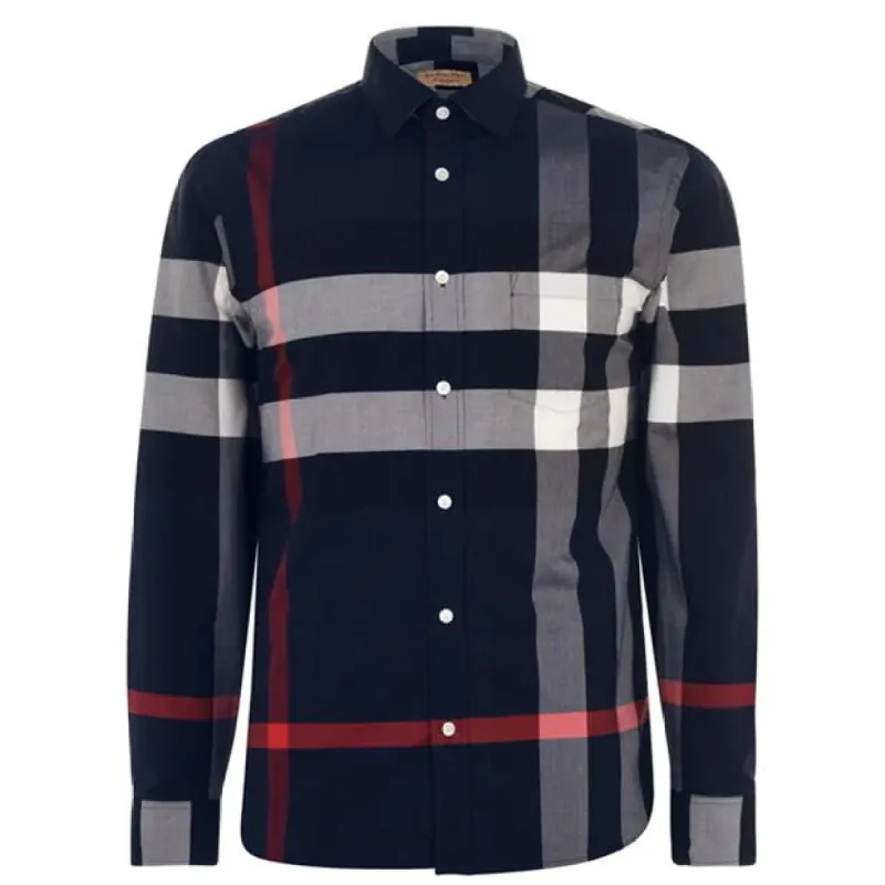 Burberry Somerton Check Shirt Navy sold by Klay UK