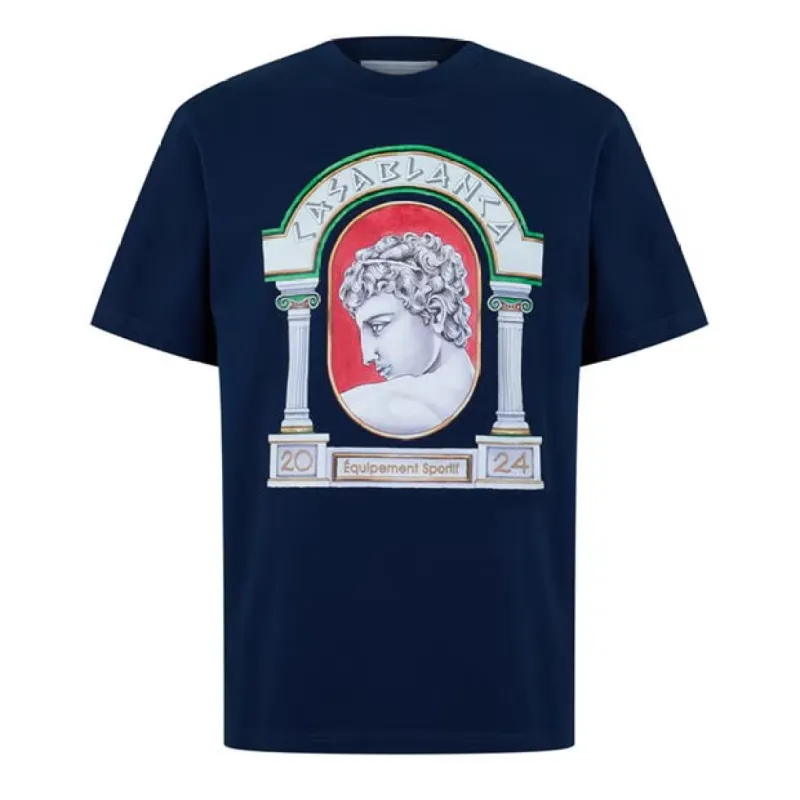 Casablanca La Medaille T Shirt Blue sold by Klay UK