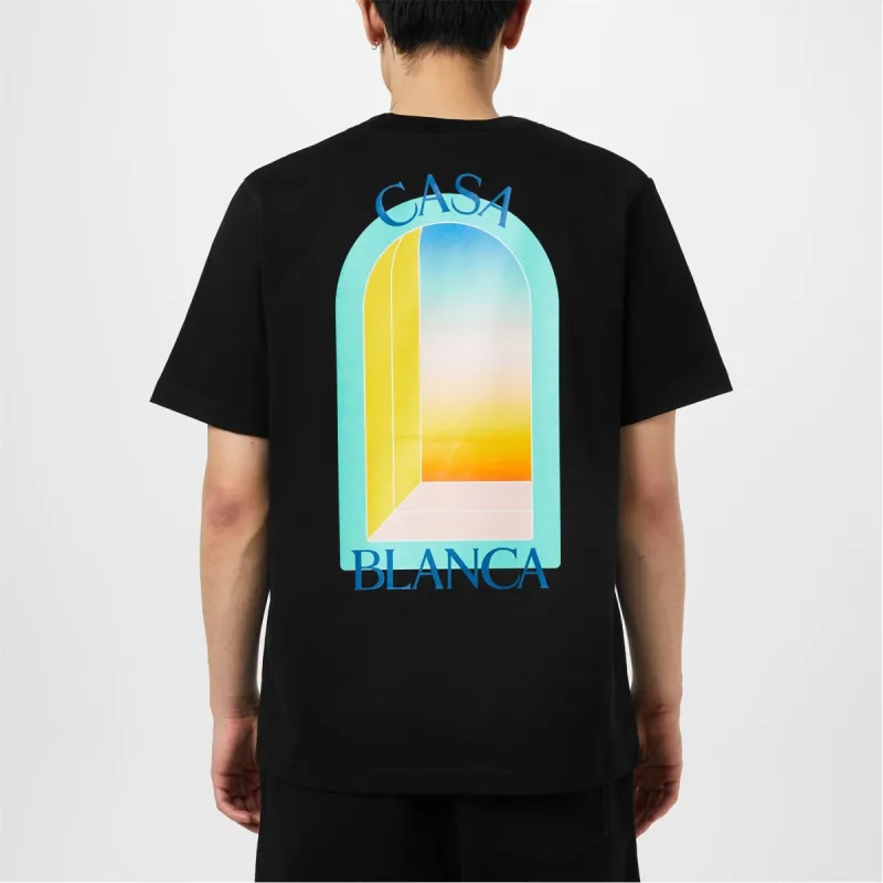 Casablanca Arch Gradient T Shirt Black/Blue sold by Klay UK