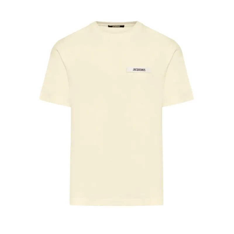 Jacquemus The Gros Grain Logo T Shirt Beige sold by Klay UK