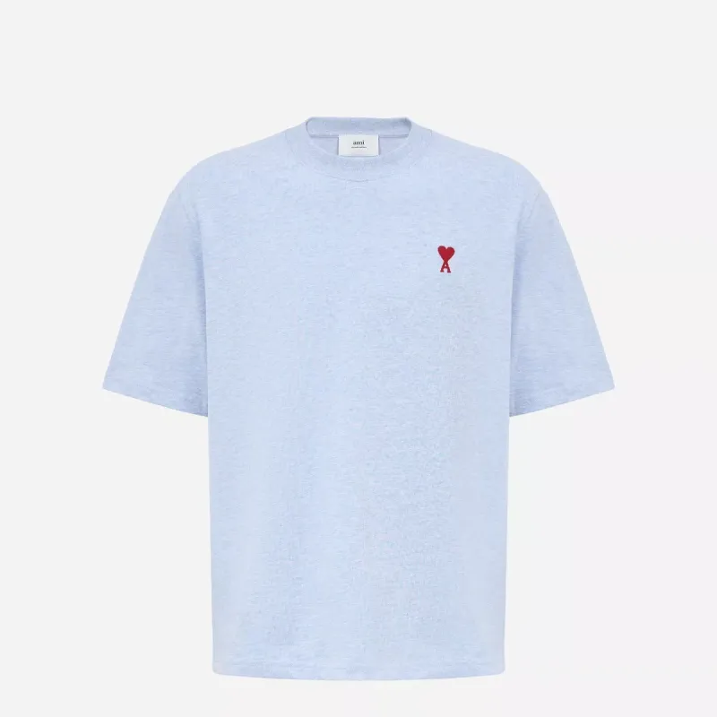Ami Paris Logo T Shirt Blue Cashmere sold by Klay UK