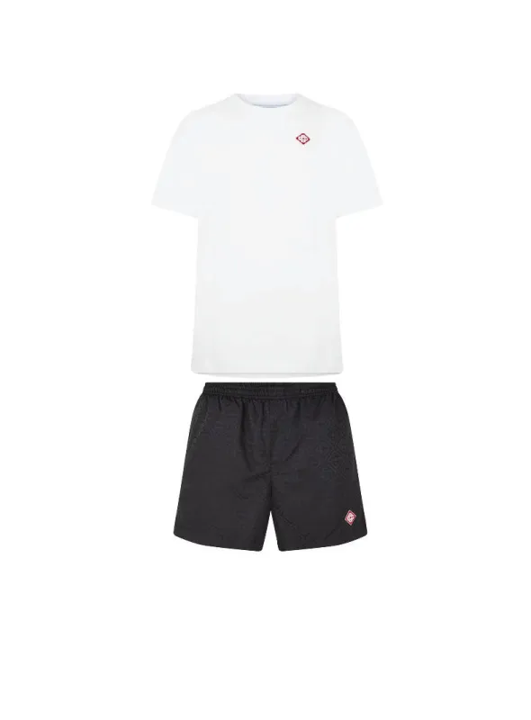 Casablanca Logo Swim Shorts Set Black/White sold by Klay UK