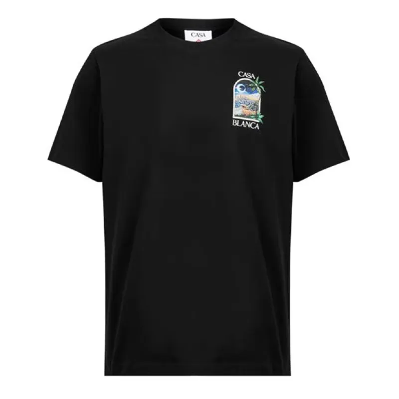 CASABLANCA La Days T-Shirt Black sold by Klay UK