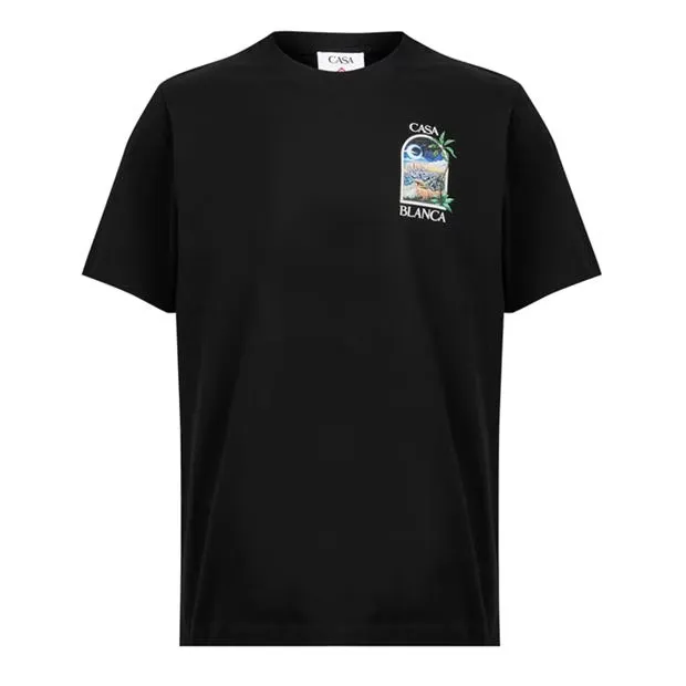 CASABLANCA La Days T-Shirt Black sold by Klay UK