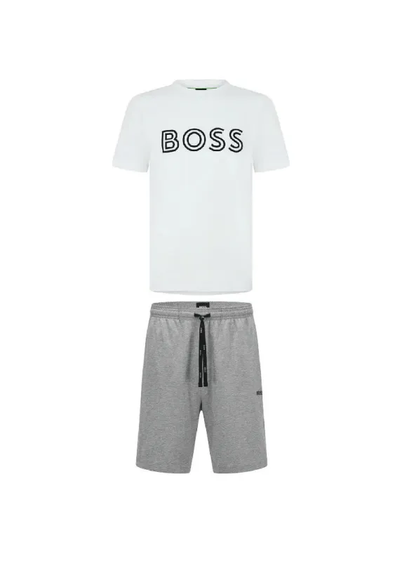 Hugo Boss Logo Sweat Shorts Set White/Grey made by Hugo Boss
