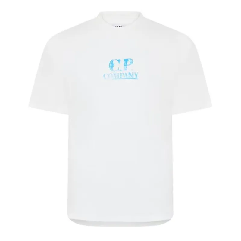 CP Company Brush Logo T Shirt White sold by Klay UK